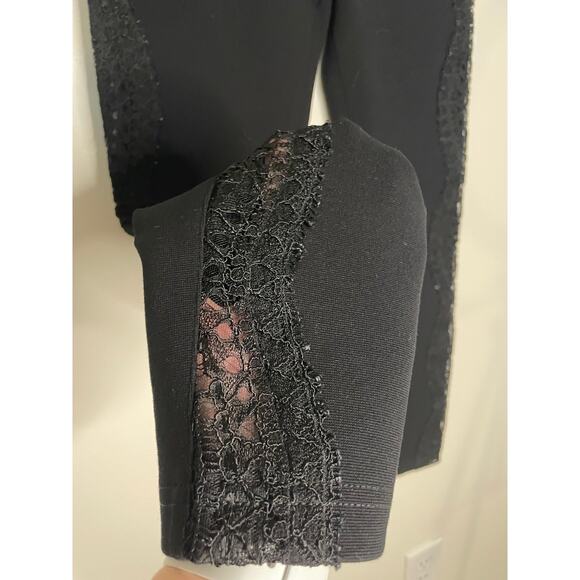 Emilio Pucci Black Cigarette Pants Side Lace Panel Detail SZ 8 - Picture 3 of 13
